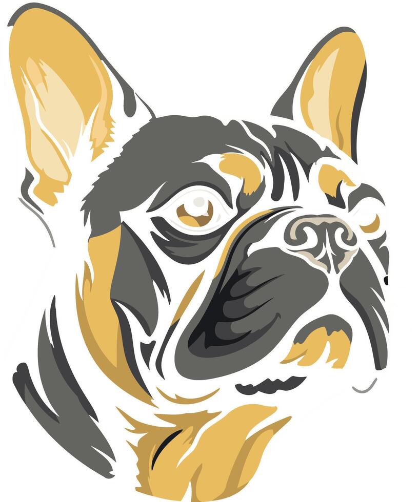A stylized illustration of a french bulldog, perfect for pet-related businesses, branding, and social media vector