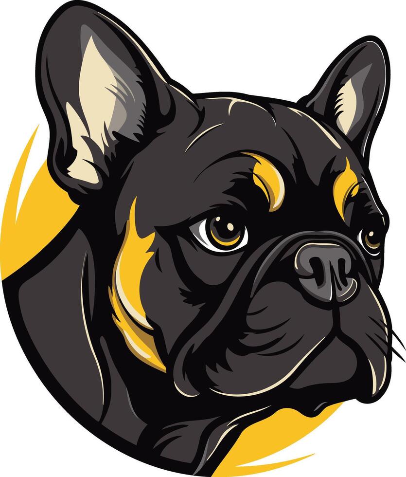 A cute and quirky illustration of a french bulldog, perfect for pet-related designs, social media, or branding vector
