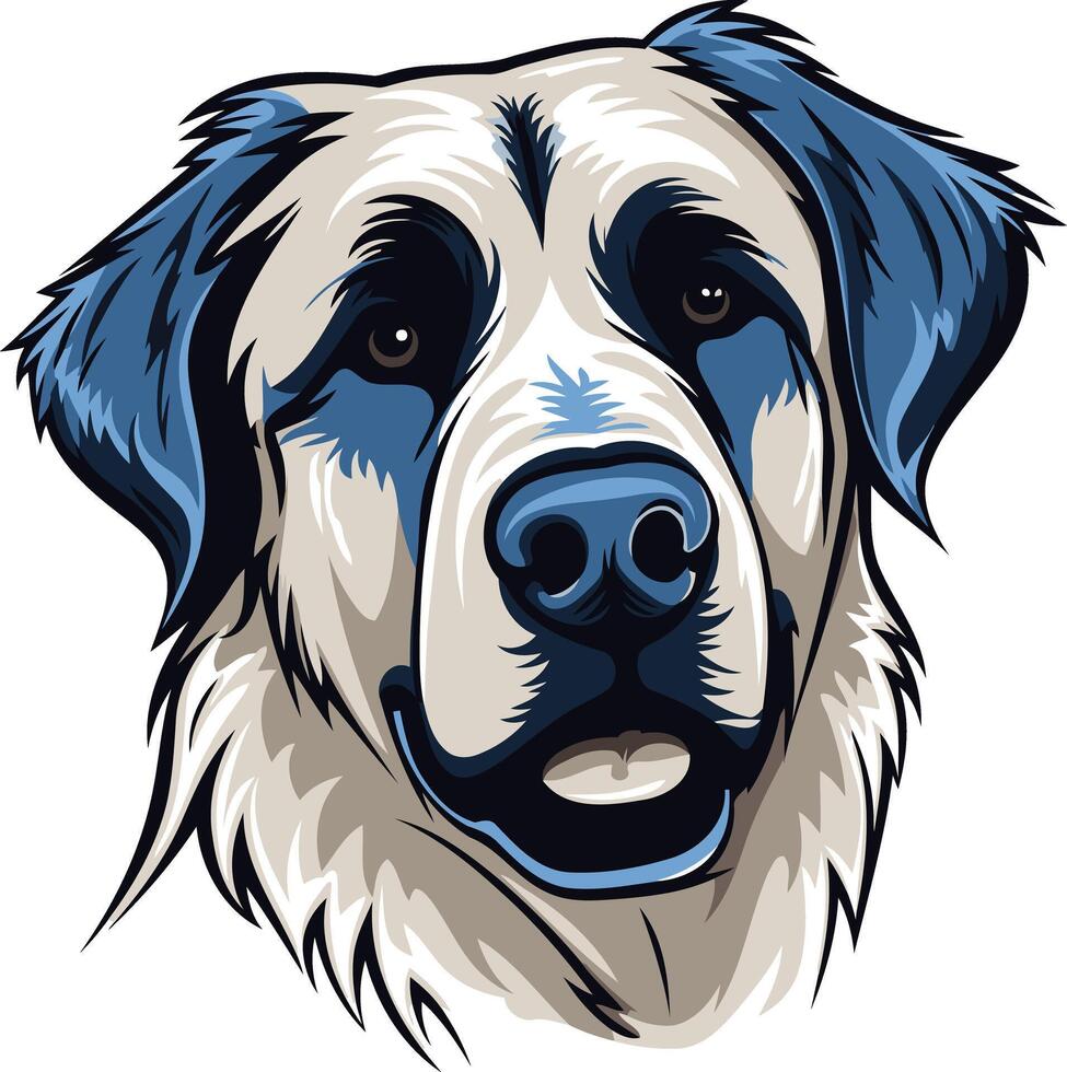 A friendly and playful illustration of a dog's head, perfect for pet-related branding, websites, or social media vector