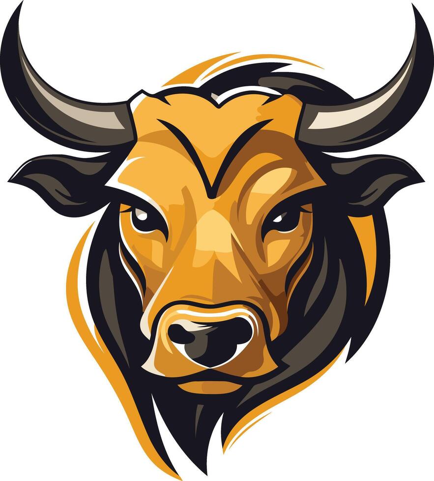 A fierce and powerful bull head logo, perfect for businesses seeking strength, determination, and resilience vector