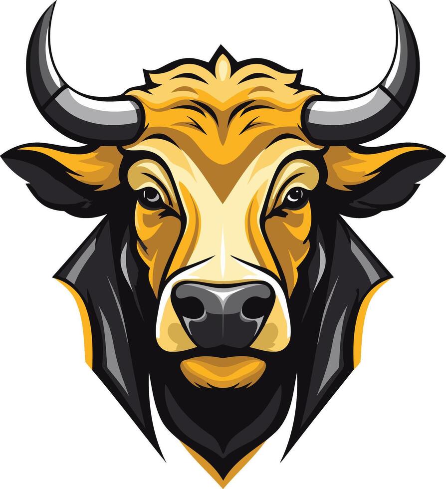 A powerful and bold illustration of a bull's head, perfect for branding, sports teams, or any project that requires strength and determination vector