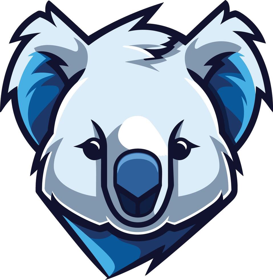 Cool and stylized koala head mascot design, perfect for gaming teams, esports, and branding vector