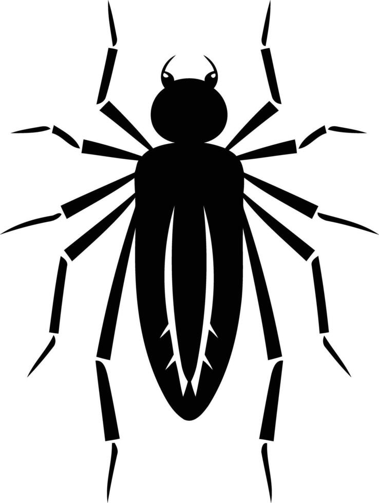 A simple, minimalist silhouette of a water bug vector