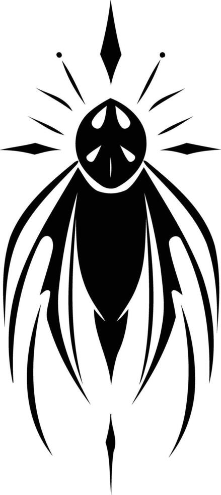 Abstract tribal tattoo design with a bold, geometric silhouette vector