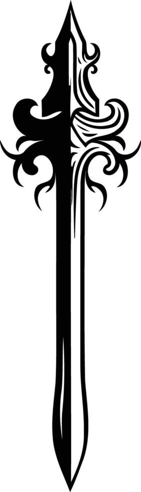A stylized, intricate sword design, perfect for tattoos, logos, or graphic design projects vector