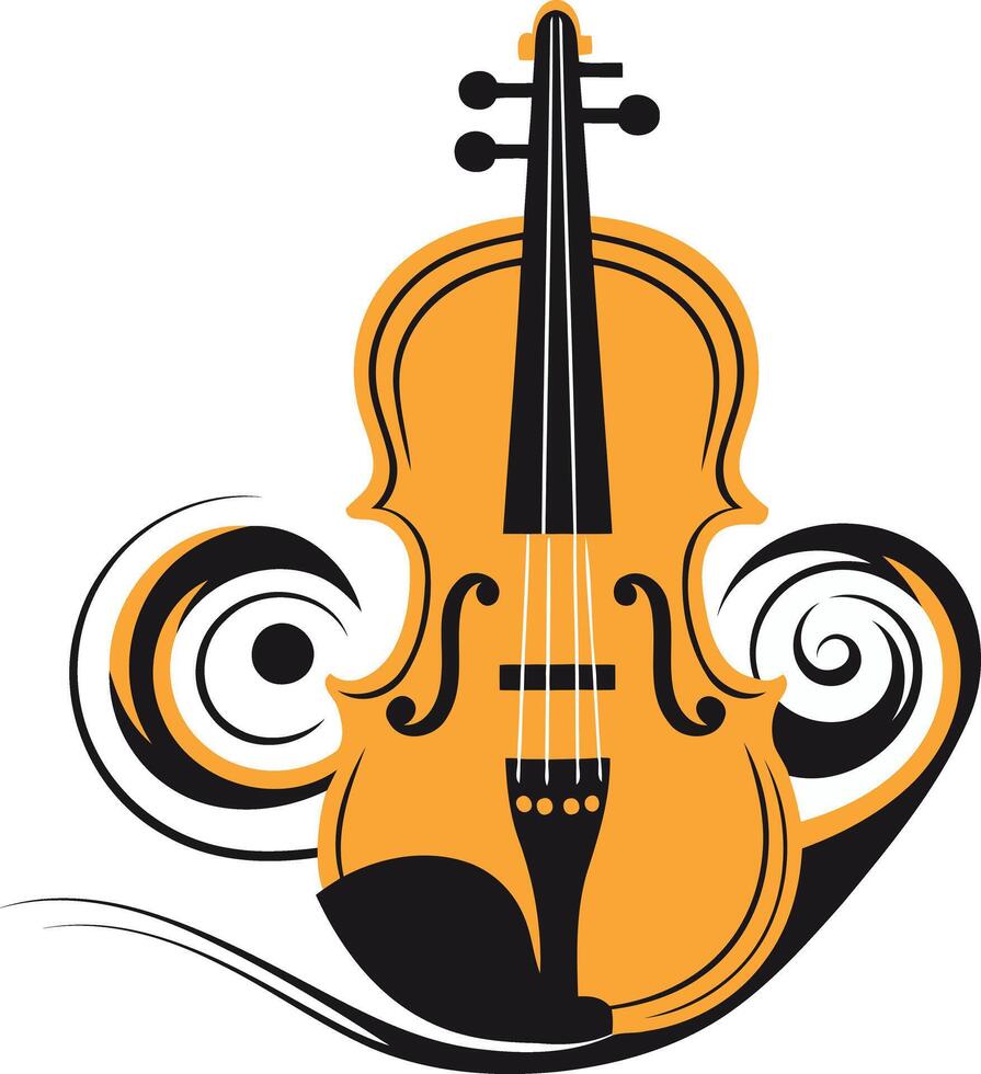Stylish and abstract violin logo design, perfect for music schools, orchestras, and classical music events vector