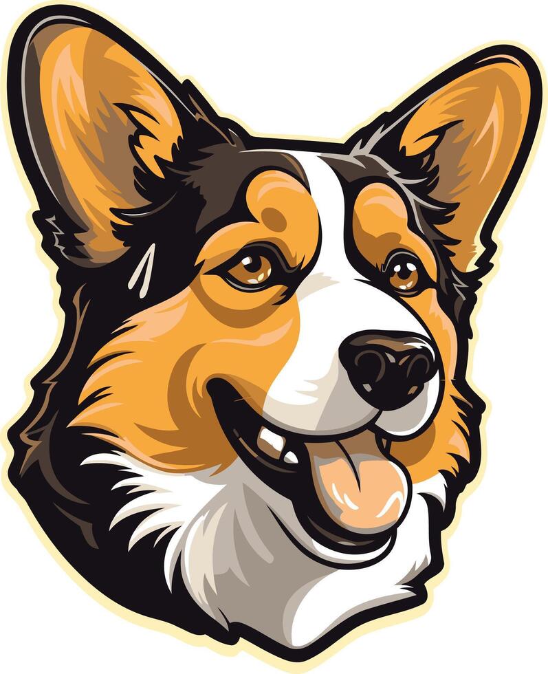 A charming illustration of a happy pembroke welsh corgi, perfect for pet-related branding, logos, or social media content vector