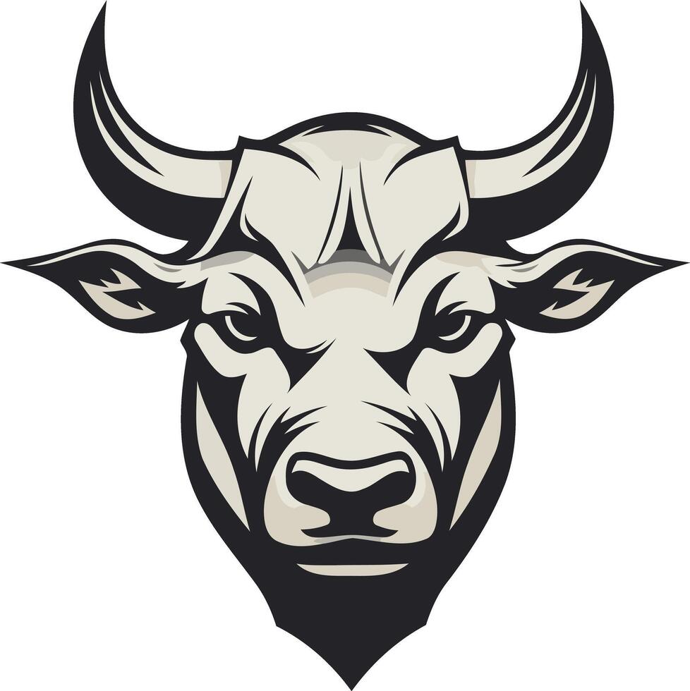 Powerful bull head logo with a fierce expression, perfect for brands seeking strength, power, and determination vector