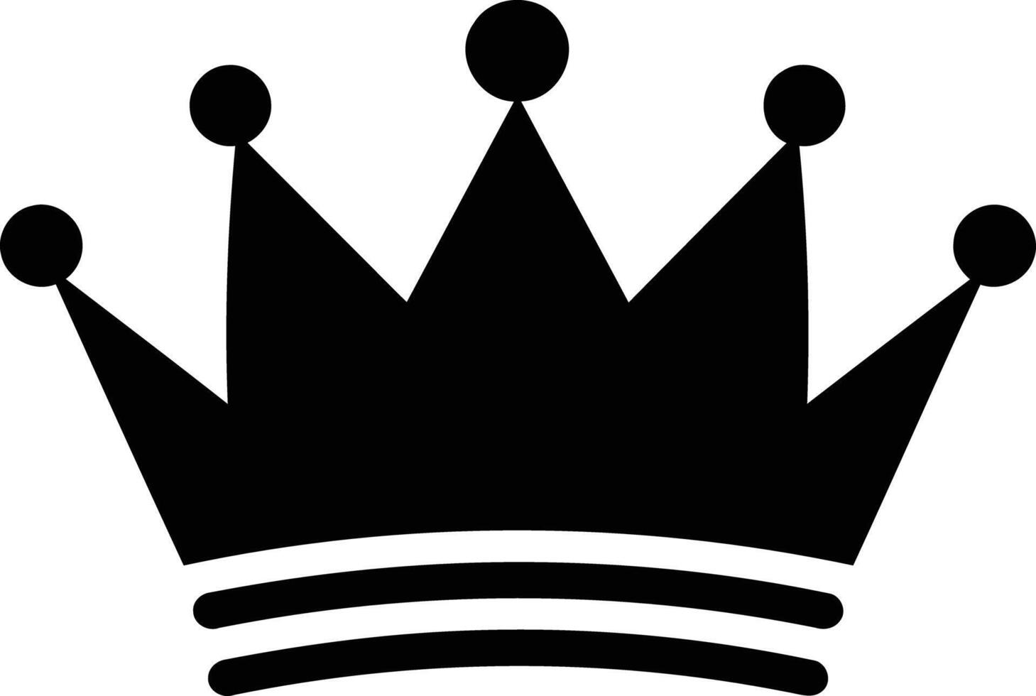 Simple black and white illustration of a crown, perfect for logos, designs, and branding vector