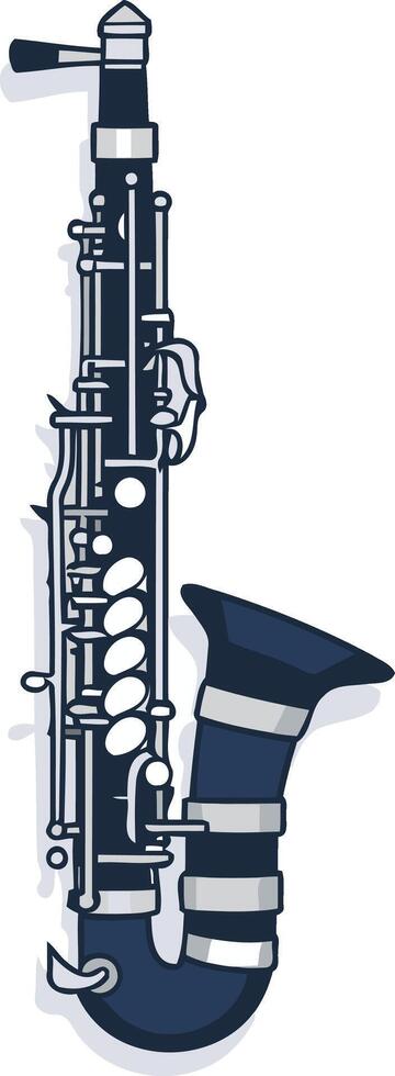 A simple, stylish illustration of a saxophone, perfect for music-related designs and projects vector