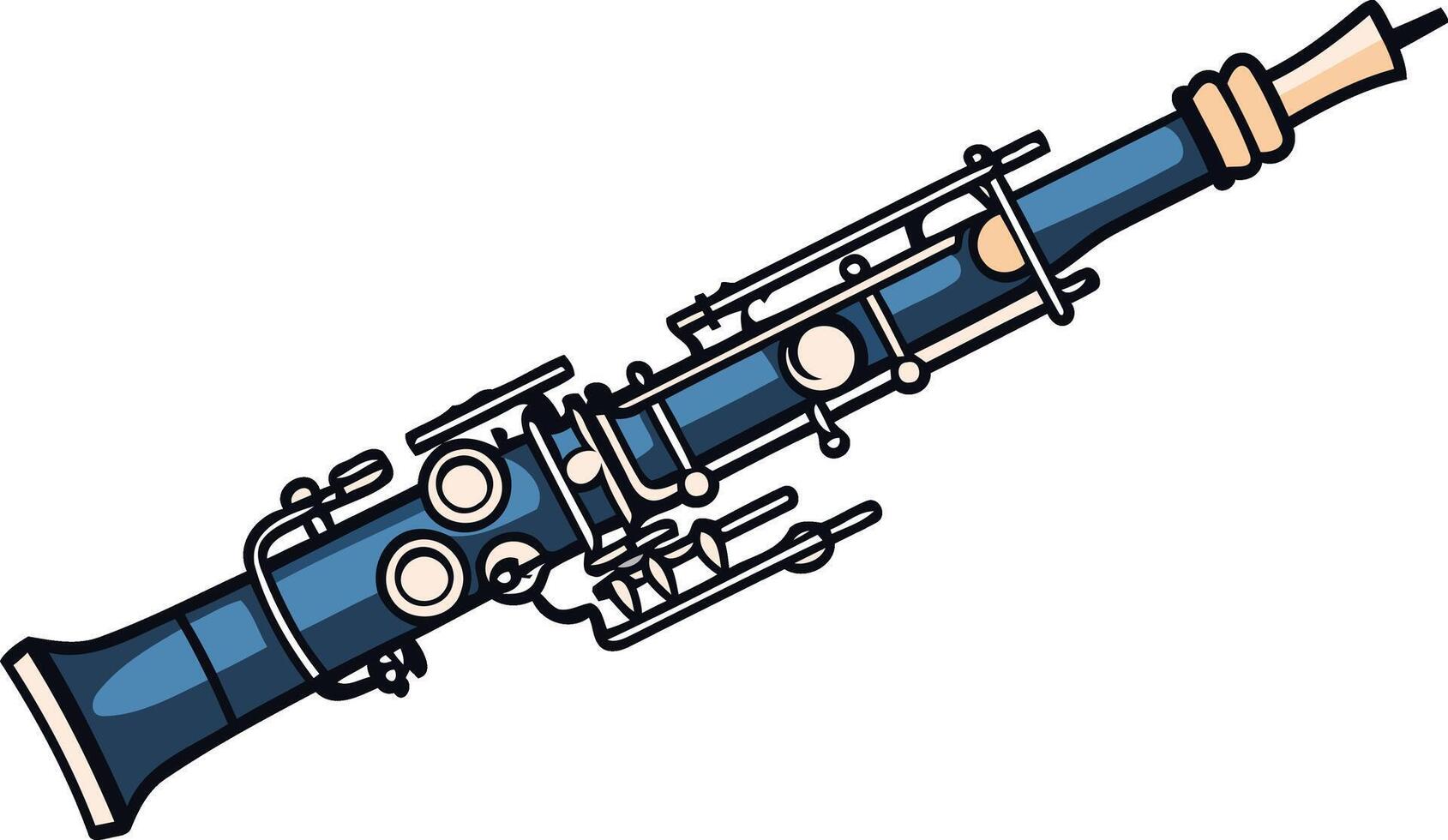 A detailed illustration of a classic oboe, perfect for music-related projects, educational materials, or branding vector