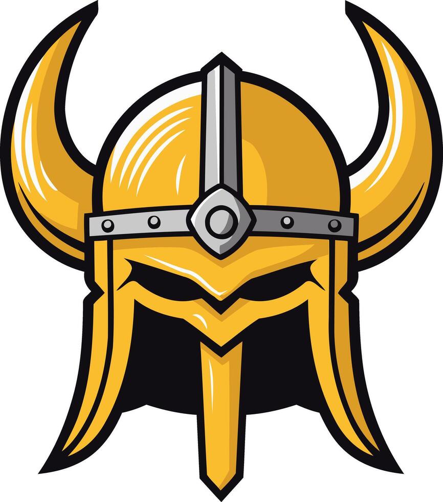 A bold, cartoon-style illustration of a viking helmet with horns, perfect for branding, logos, and gaming designs vector
