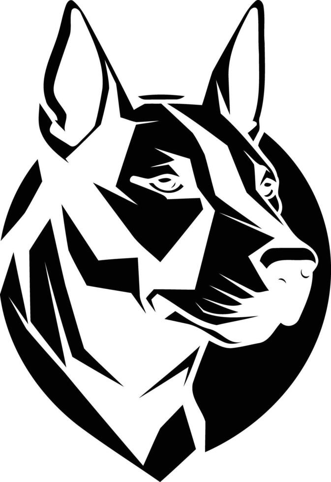 A powerful and striking black and white illustration of a german shepherd's head vector
