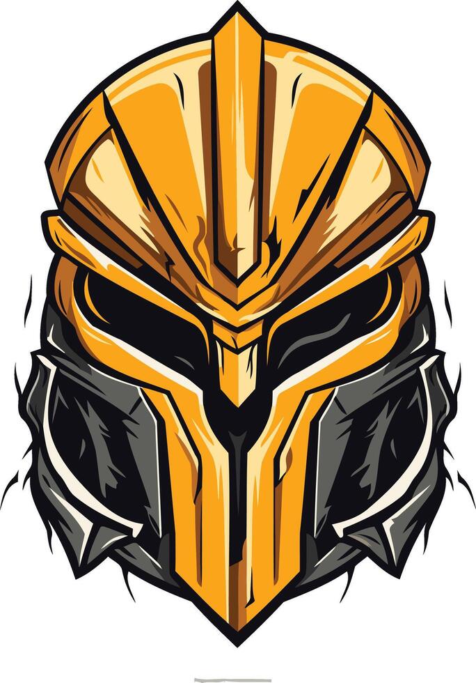 A fierce and powerful warrior helmet, perfect for branding, gaming, and esports logos vector