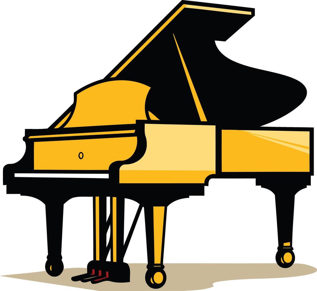 A simple, yet elegant illustration of a grand piano, perfect for adding a touch of musical sophistication to your design projects vector