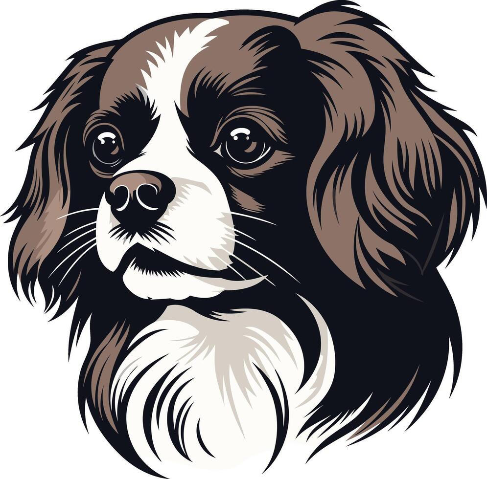 A charming and detailed illustration of a cavalier king charles spaniel, perfect for dog lovers, pet product designs, and more vector