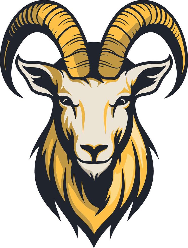 Powerful and majestic, this fierce ibex head illustration is perfect for branding, logos, and sportswear vector