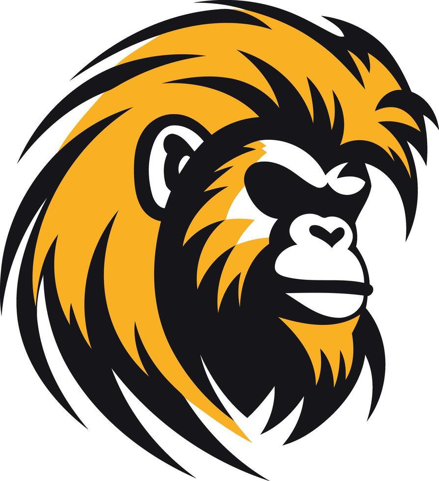 A powerful and stylized illustration of a monkey's head, perfect for a logo, mascot or branding design vector