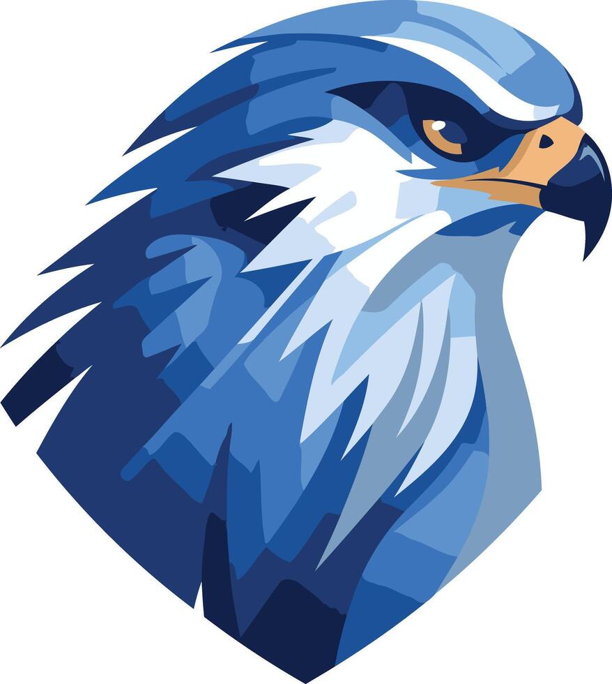 Bold and powerful, this blue falcon head logo is perfect for a brand seeking a strong, determined image vector
