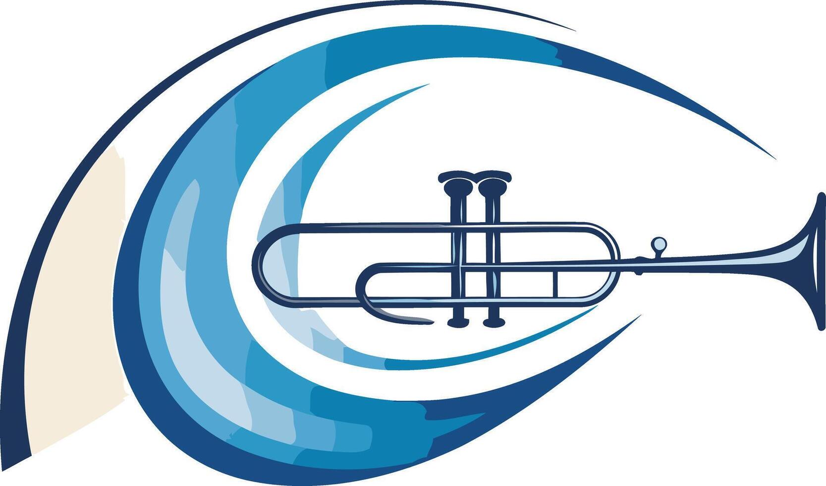 Abstract trumpet logo design with a modern, stylish feel vector