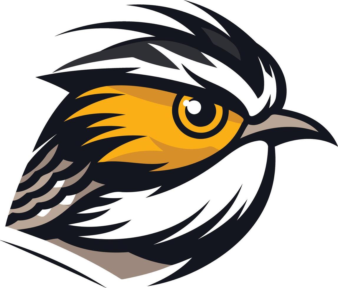 A fierce and powerful bird head logo design, ideal for sports teams, brands, and businesses seeking a bold and assertive image vector
