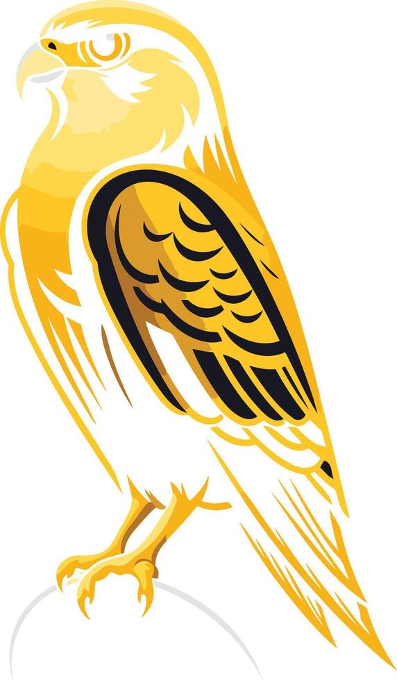 A stylized golden falcon logo, perfect for businesses seeking to convey strength, speed, and precision vector