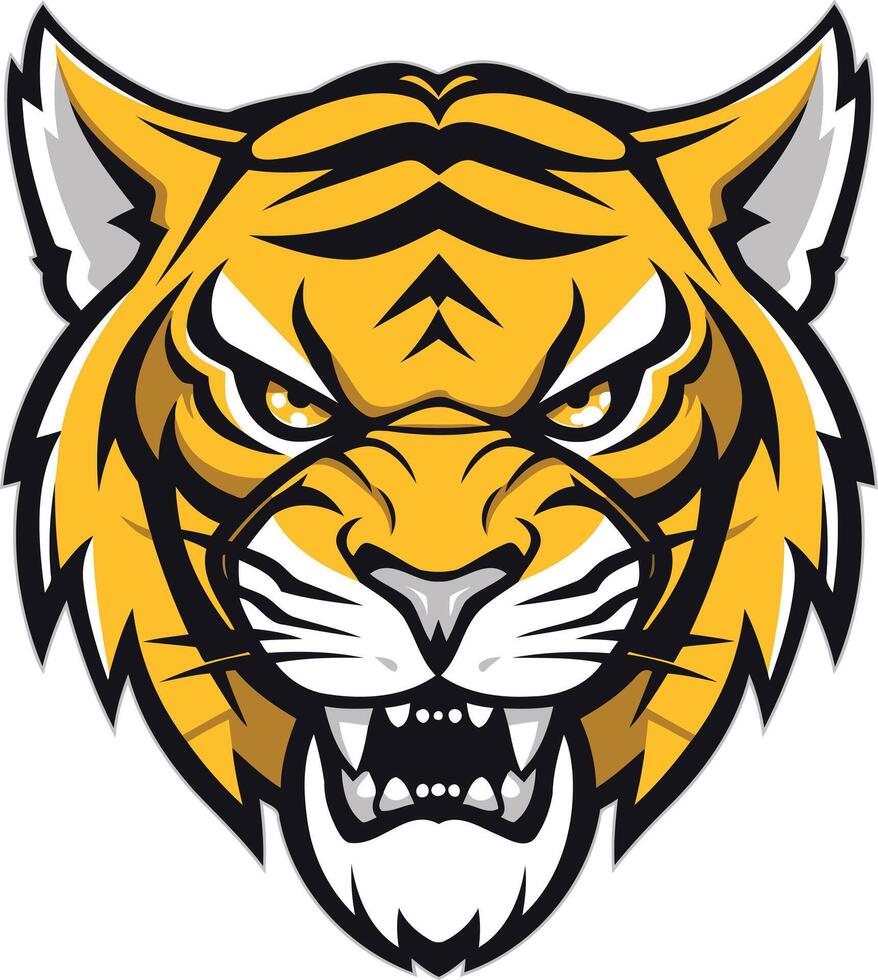 A fierce and powerful tiger head mascot, perfect for sports teams, businesses, or any brand seeking a strong and bold identity vector