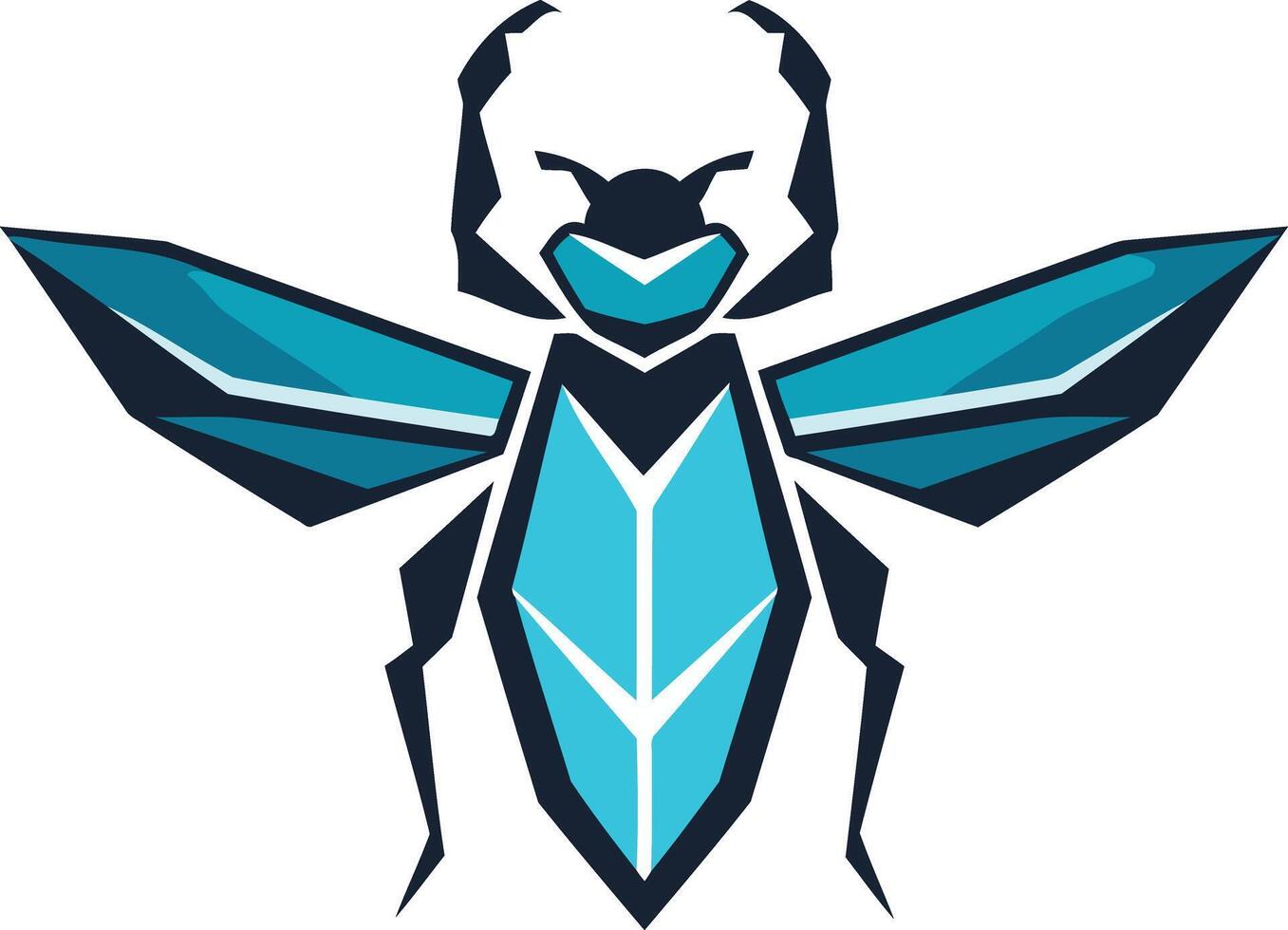 A modern and abstract geometric logo of a stylized beetle, perfect for technology, gaming, or nature-inspired businesses vector