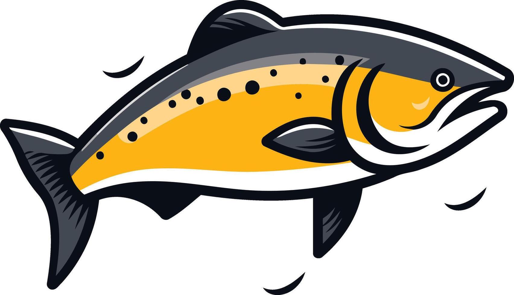 A vibrant illustration of a salmon leaping out of the water, perfect for fishing businesses, seafood restaurants, and outdoor brands vector