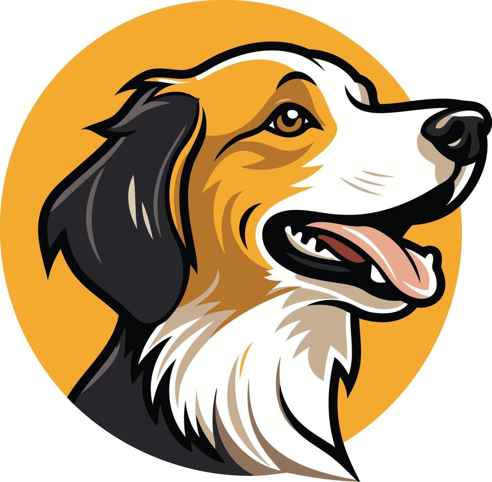 A friendly, cartoon-style dog head with a happy expression, perfect for branding, pet care businesses, or any project needing a cute, approachable mascot vector