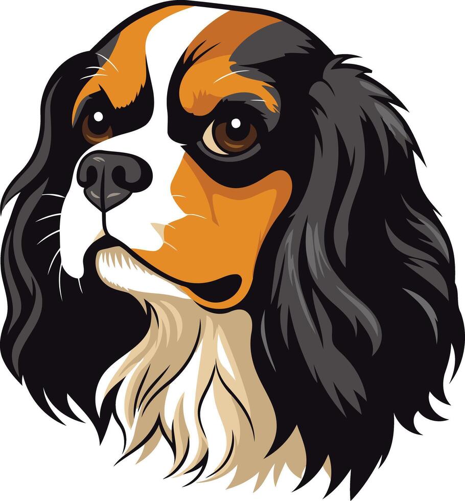 A charming illustration of a cavalier king charles spaniel, perfect for pet-related businesses, websites, and social media vector