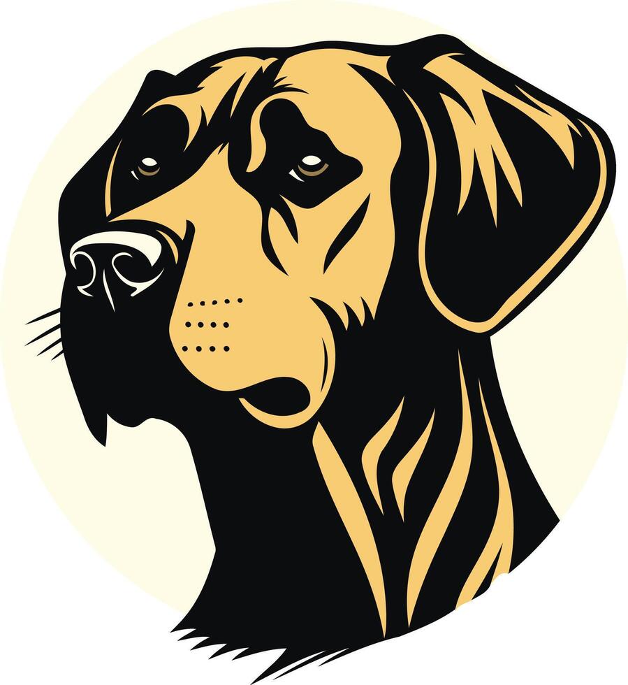A bold and stylized illustration of a labrador retriever's head, perfect for dog lovers and businesses related to pets, training, or animal care vector