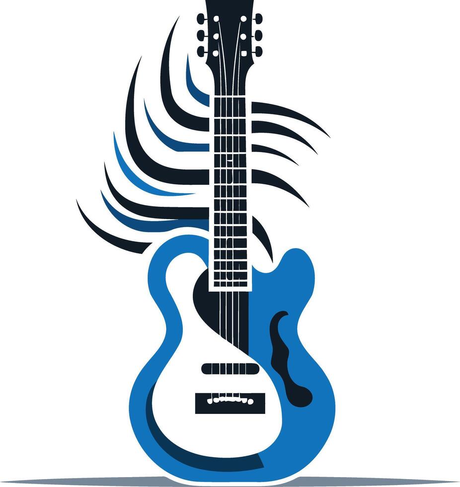 A stylized electric guitar with abstract lines, perfect for music-related businesses, bands, or websites vector