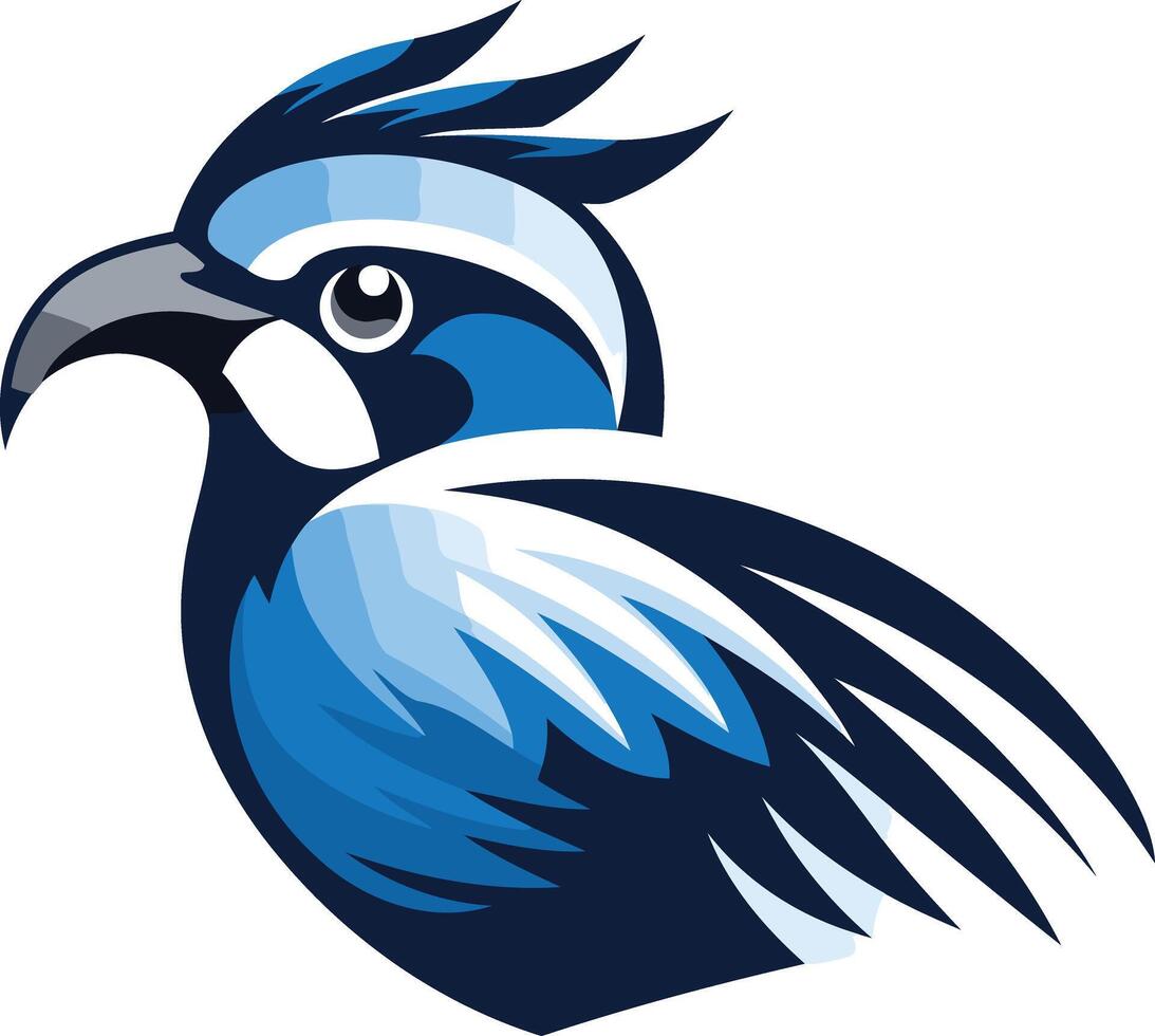 A stylized blue bird with a sleek design, perfect for branding, logos, and mascot concepts vector