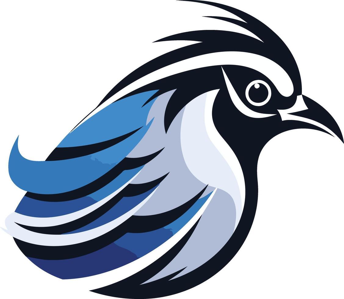 A stylized blue bird logo, perfect for a brand seeking a unique and modern feel vector