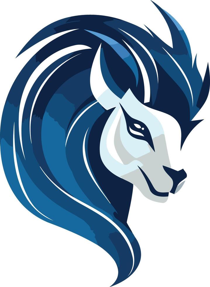 A stylized blue horse head logo, perfect for branding, app icons, and graphic design projects vector