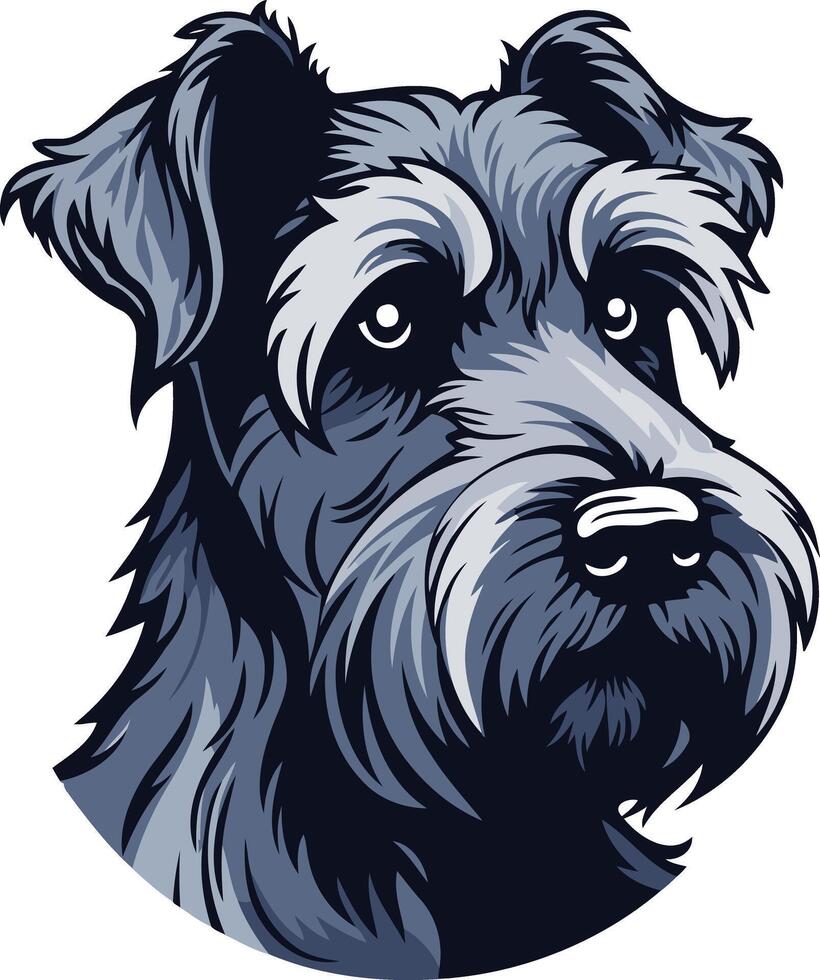 A cute and charming illustration of a miniature schnauzer dog, perfect for pet lovers, dog breeders, and animal-themed businesses vector