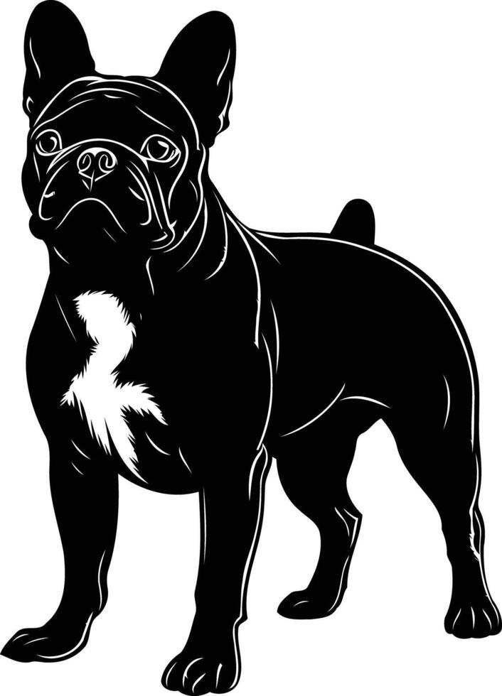 A striking silhouette of a french bulldog, perfect for designs, prints, and social media vector