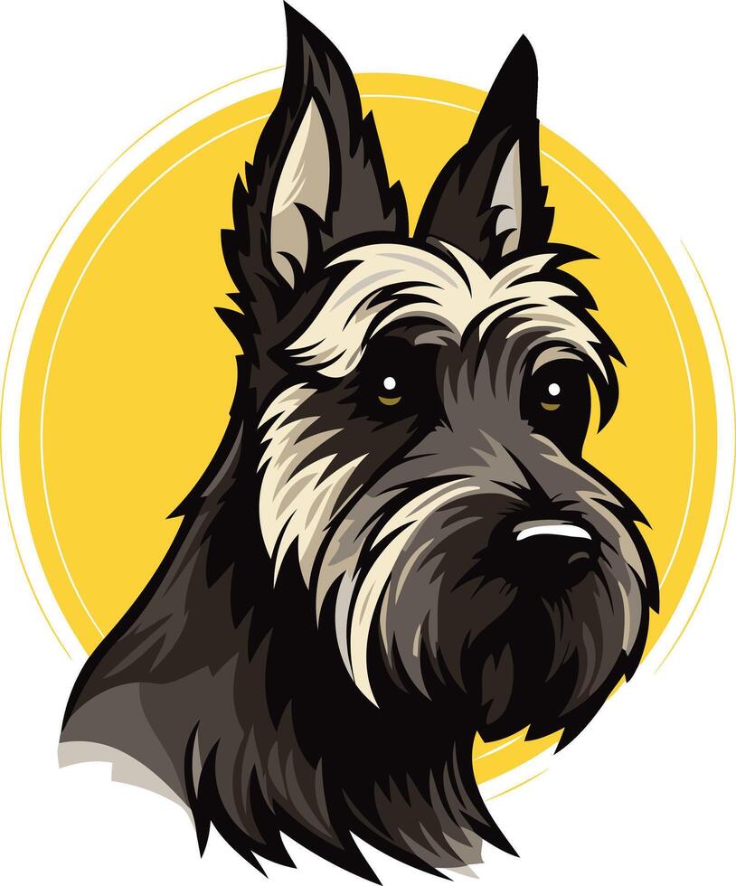 A charming illustration of a scottish terrier, perfect for pet-related businesses, websites, and social media vector