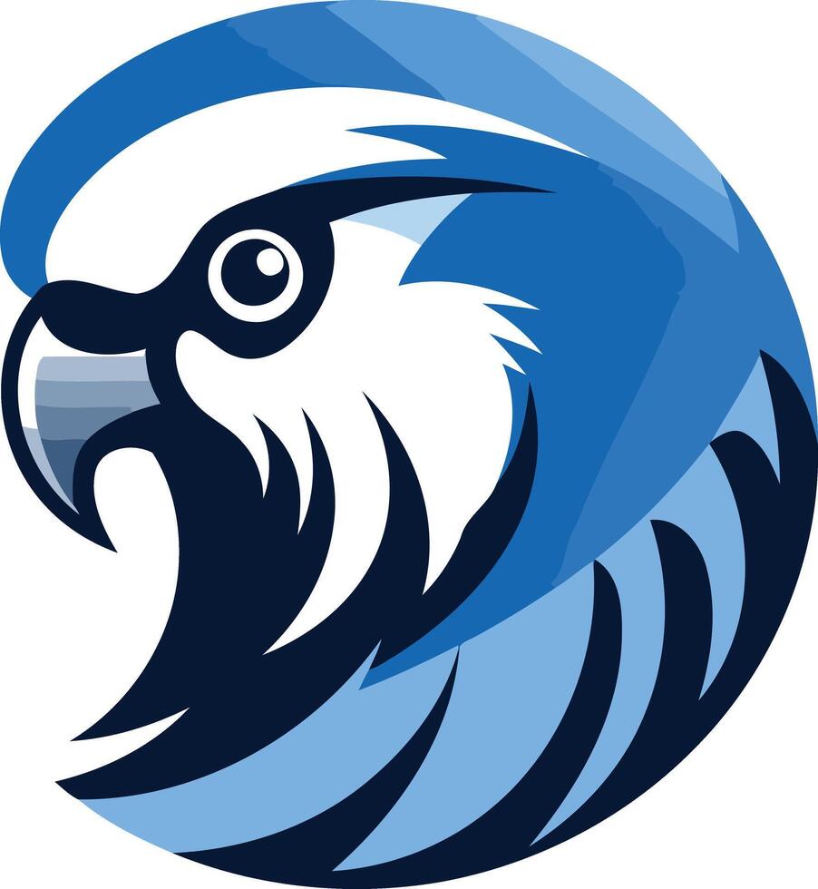 A bold and striking logo featuring a parrot's head in a circular design vector