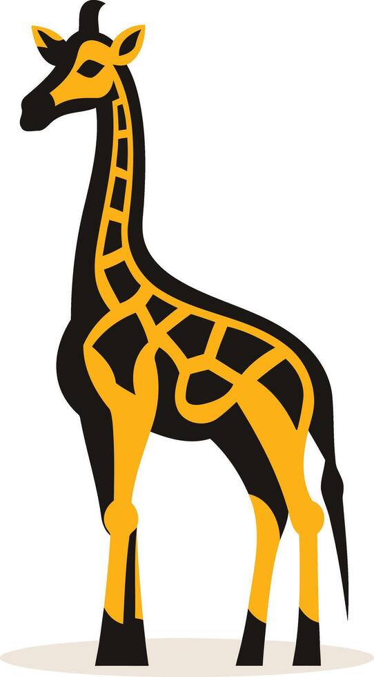 A simple and stylish illustration of a giraffe, perfect for logo designs, branding, and children's products vector