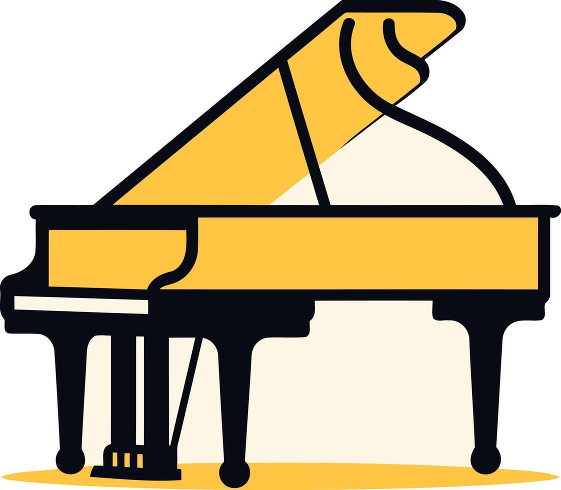 A simple and elegant illustration of a grand piano, perfect for musical projects, websites, and presentations vector