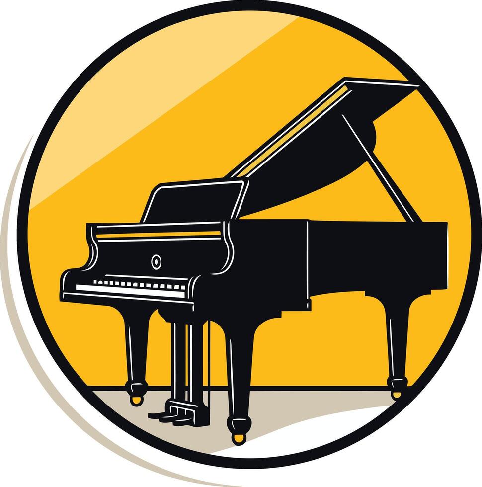 A simple, bold illustration of a grand piano, perfect for music-related businesses and projects vector