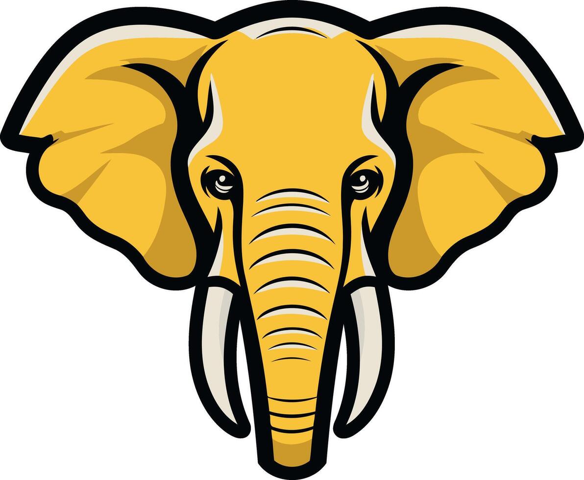 A bold and striking illustration of an elephant's head, perfect for logo design, branding, or as a mascot for a business or organization vector