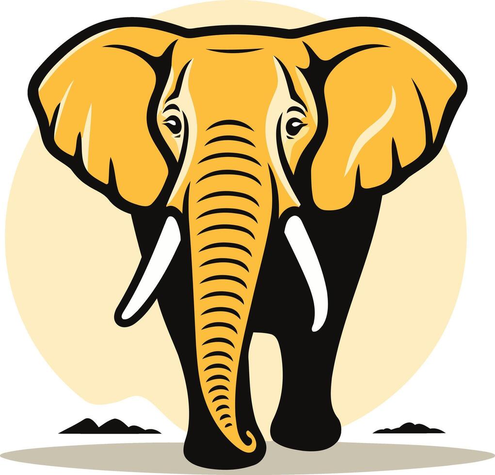 A powerful and majestic illustration of an african elephant, perfect for use in branding, logo design, or as a symbol of strength and wisdom vector