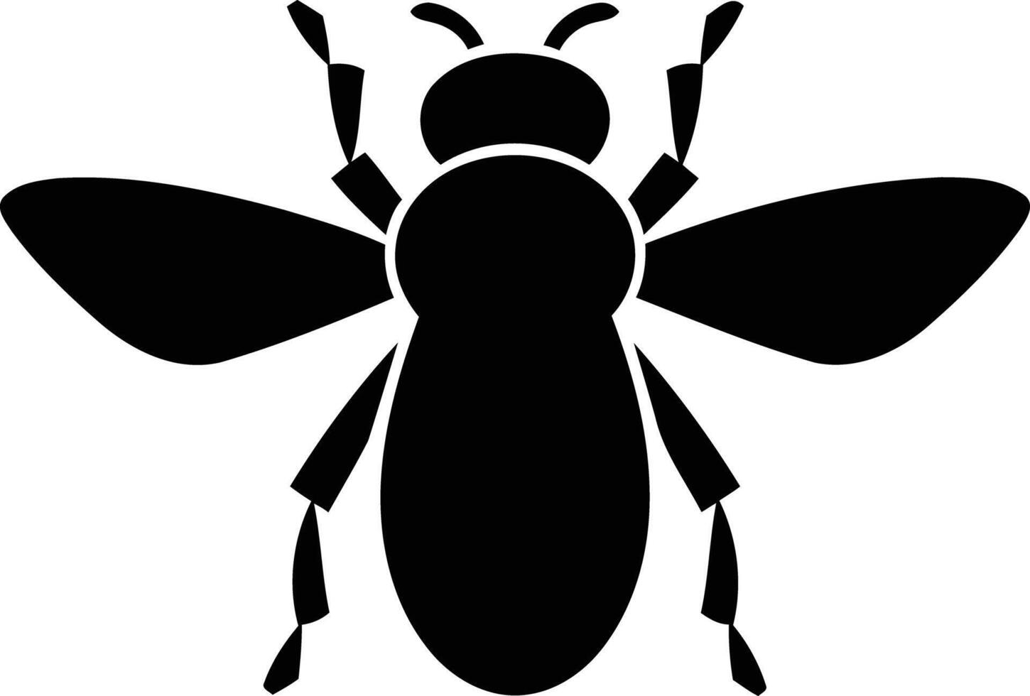 Simple, bold silhouette of a bee vector