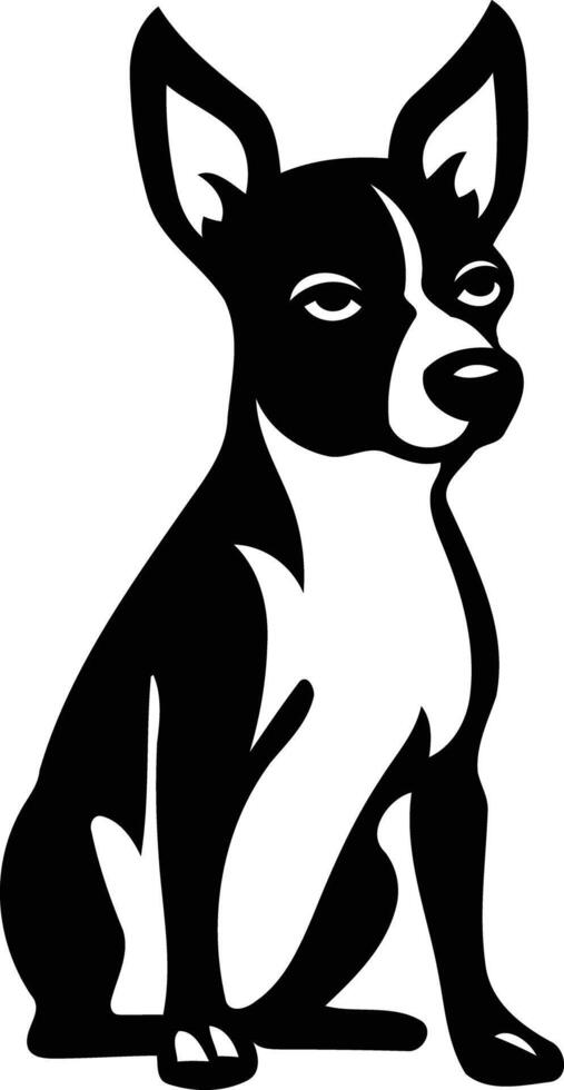 A simple and striking silhouette of a chihuahua, perfect for branding, web design, or print projects vector