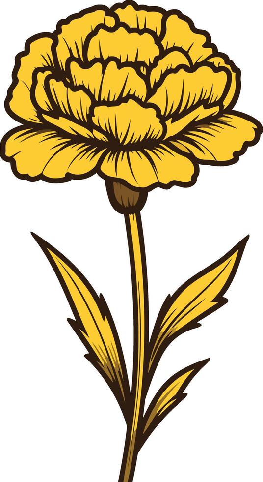 A delicate yellow carnation flower, perfect for adding a touch of elegance and natural beauty to your designs vector