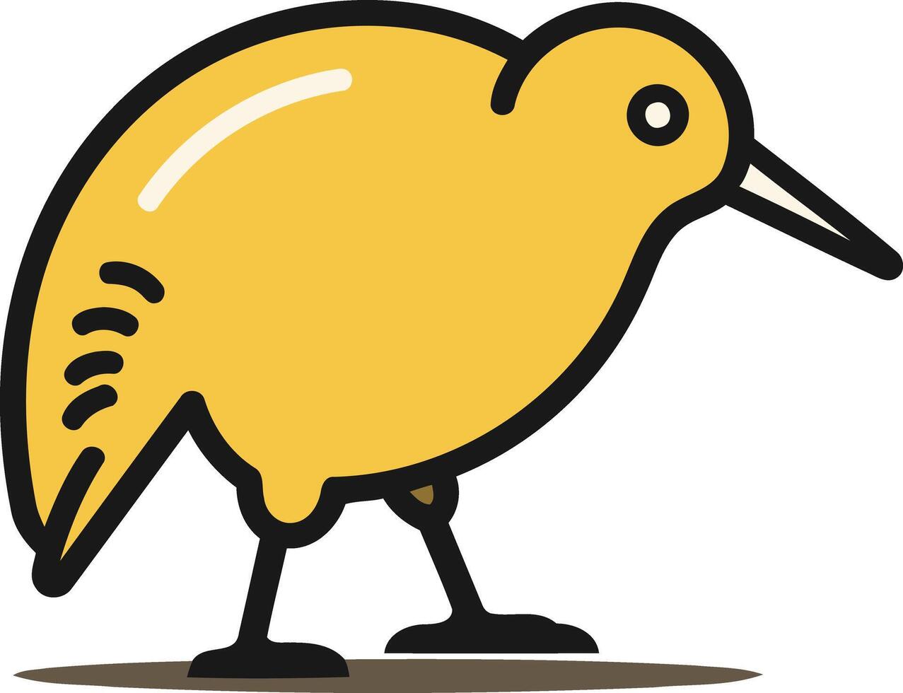 Cute and simple cartoon illustration of a kiwi bird vector