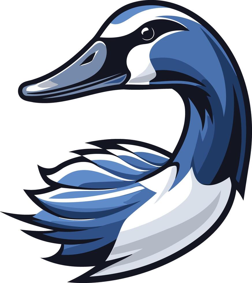 A stylized blue goose head, perfect for logos, branding, and wildlife imagery vector